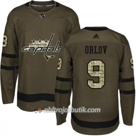 Män Ishockey Washington Capitals Tröja Dmitry Orlov 9 Adidas 2017-2018 Camo Grön Authentic